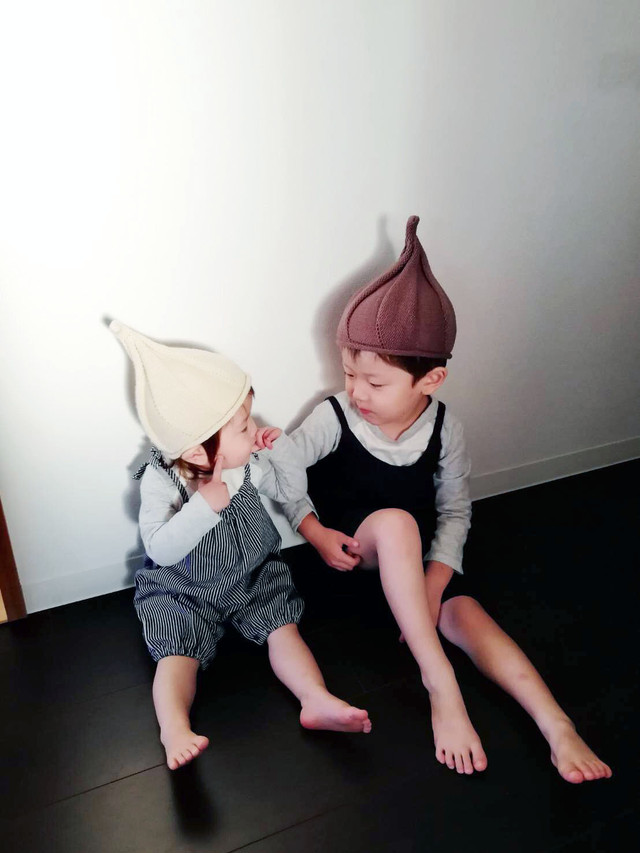即納 韓国風 ベビー キッズ どんぐり帽 帽子 小人帽 3色 子供 女の子 男の子 かわいい ファッション ｖｏｉｒ ボワール