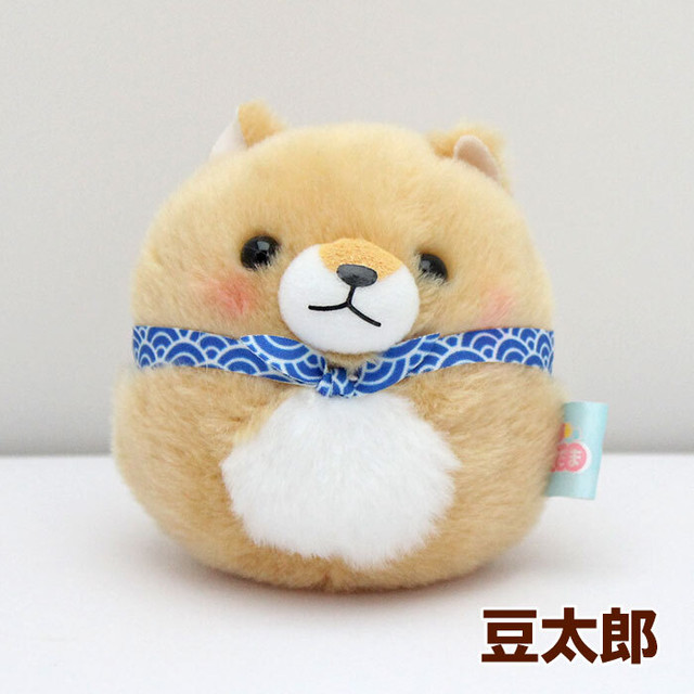あみゅてだま 柴犬 お手玉 ぬいぐるみ マスコット 7019 肉球雑貨ホワイトアンドピーチ