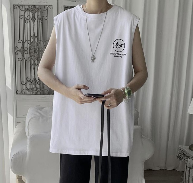 送料無料 タンクトップ メンズ ロゴ 韓国系 Tシャツ 人気 セール Jb 1