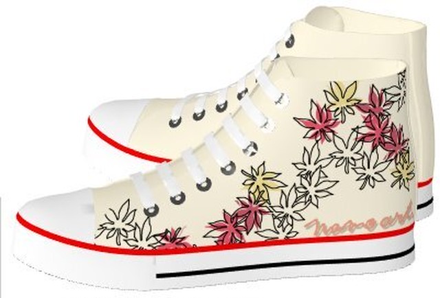 Mamoart ハイカットスニーカー もみじ Mamoart