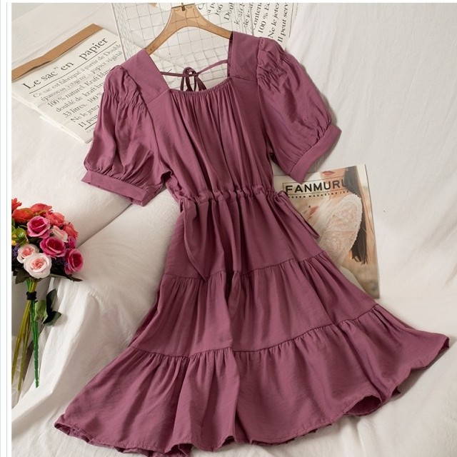 大きい ワンピース 夏新作 大きいサイズ ワンピース 綿 楊柳 ティアード ワンピース Basecamp49