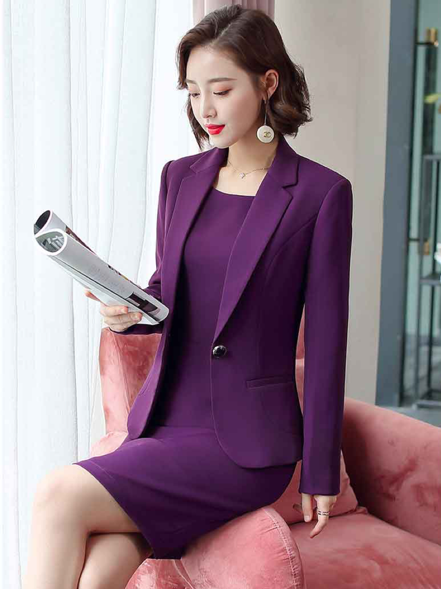 フォーマルセットアップ セットアップ スーツセット ワンピーススーツ 長袖 2点セット 長袖 細身シルエット 着痩せ おしゃれ オフィス 通勤 Ol オフィス ビジネス 就活 面接 入学式 入社 卒業式 通学 ウッディーベース1号店