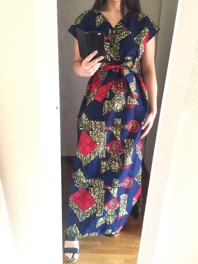 マキシワンピース アフリカ布 Tumambo African