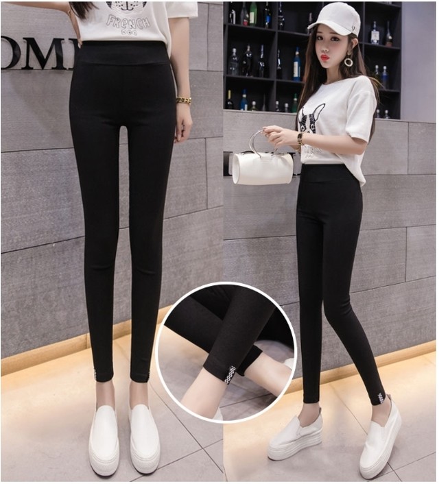 タイツ レギンス パンツ レディース 黒パンツ ハイウエスト スキニー スエットパンツ シック スポーティ ストリート カジュアル ブラック B Idear