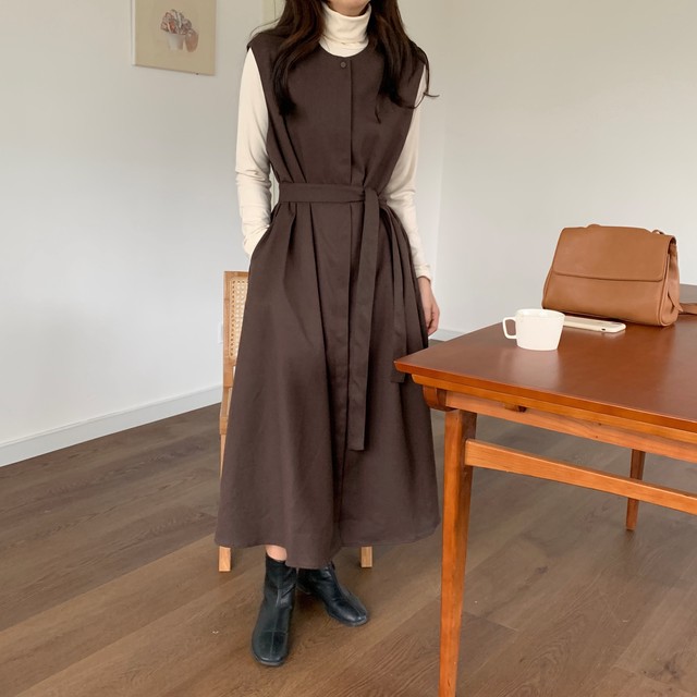 2点セット セットアップ ハイネックインナートップス ロングワンピース ラテカラ ーマキシワンピ 大人女子 フェミニン 通勤 オフィス かわいいおんなのこ