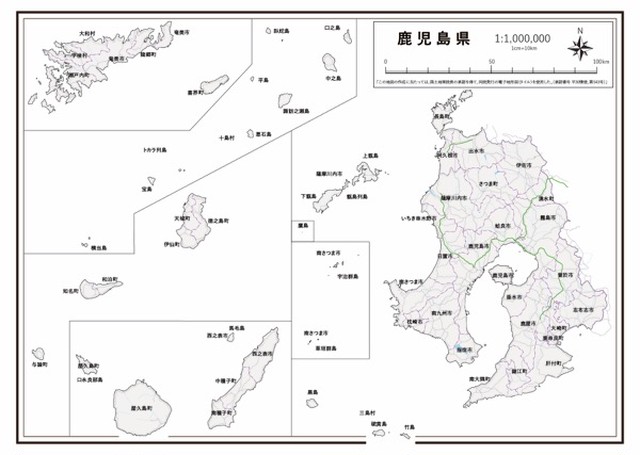 P5鹿児島県 高速道路 K Kagoshima P5 楽地図 日本全国の白地図ショップ