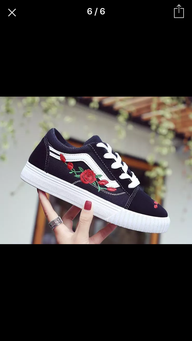 アイロンワッペン 最安値 Vansのオールドスクールに 薔薇 2 Togenkyo