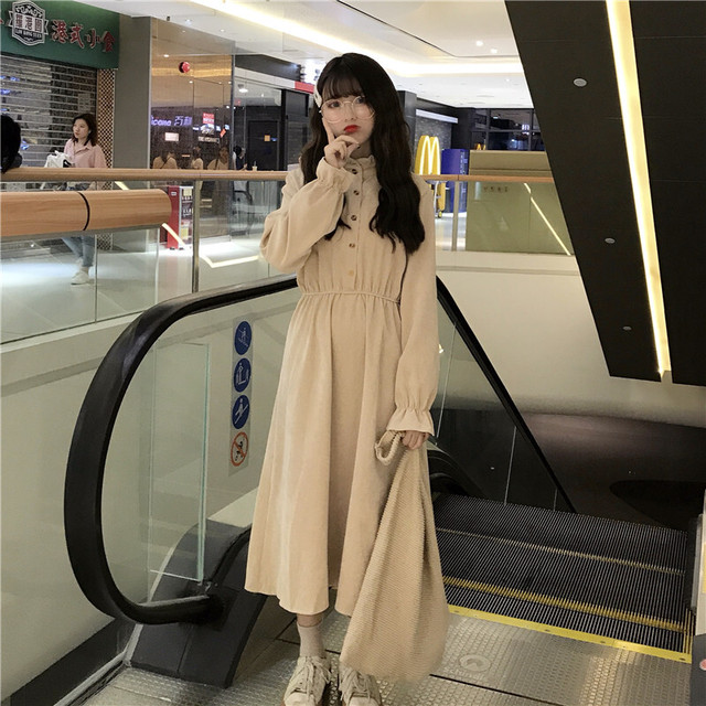 レトロ フリル ワンピース Rs 2117 ロングワンピース 長袖 ハイネック メロウフリル フリルネック 袖フリル 袖コンシャス ウエストマーク Aライン フレア ミモレ丈 ゆったり 体型カバー ガーリー オルチャン 韓国ファッション 韓国服 おしゃれ 大人可愛い キュート