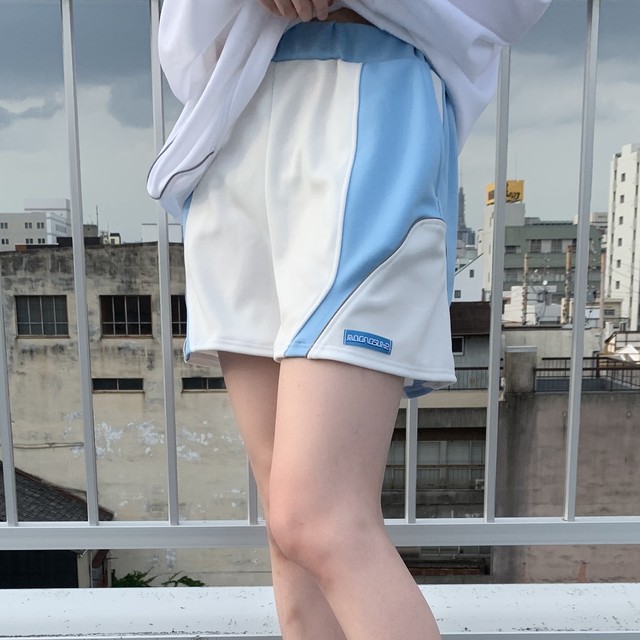 ホワイト 水色 ショートパンツ Maonosuke