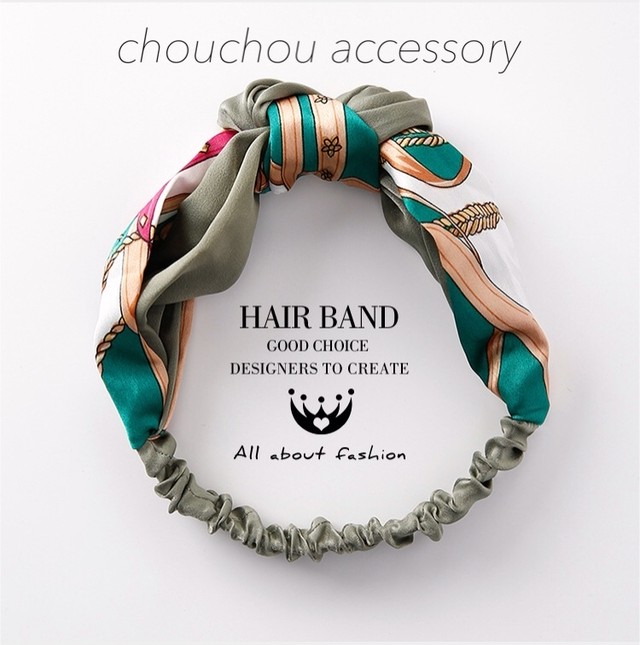 1st Anniversary Fair 限定 ヘアバンド スカーフ柄 Chouchou Accessory926 イヤリング無料 ピアス