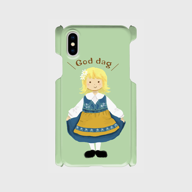 Iphoneケース 民族衣装な女の子 スウェーデン Kokoartshop