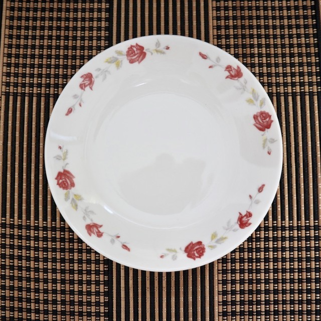 台湾 大同 食器 薔薇柄 レトロ 皿 2枚セット 台湾雑貨 好香 ハオシャン
