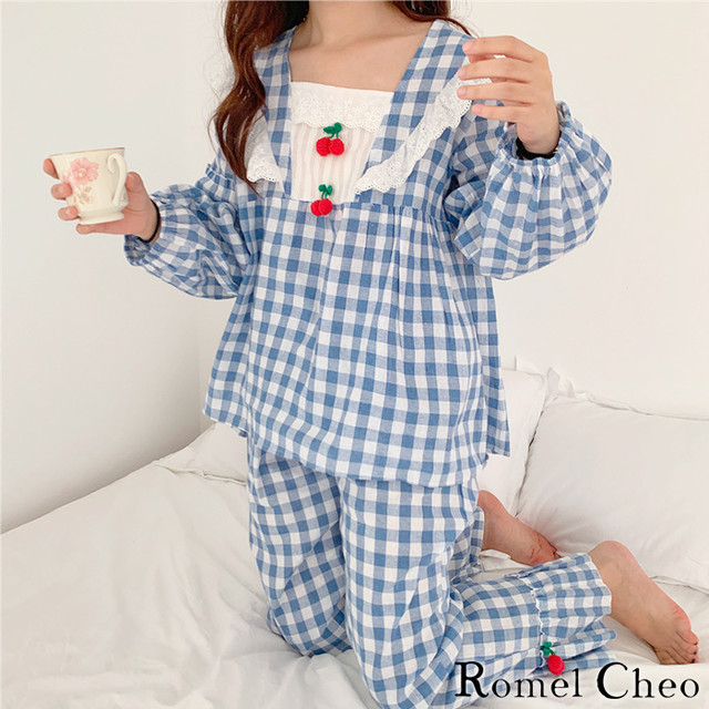 Romelcheo チェリー チェック パジャマ 上下 ギンガムチェック 格子柄 レース さくらんぼ モチーフ 赤 青 レディース 長袖 半袖 寝間着 寝巻き 部屋着 ルームウェア カジュアル ガーリー 大人可愛い 森ガール ロメルチェオ Romelcheo Romelcheo チェリー チェック パジャマ 上下 ギンガムチェック 格子柄 レース さくらんぼ モチーフ 赤 青 レディース 長袖 半袖 寝間着 寝巻き 部屋着 ルームウェア カジュアル ガーリー 大人可愛い 森ガール ロメルチェオ Romelcheo