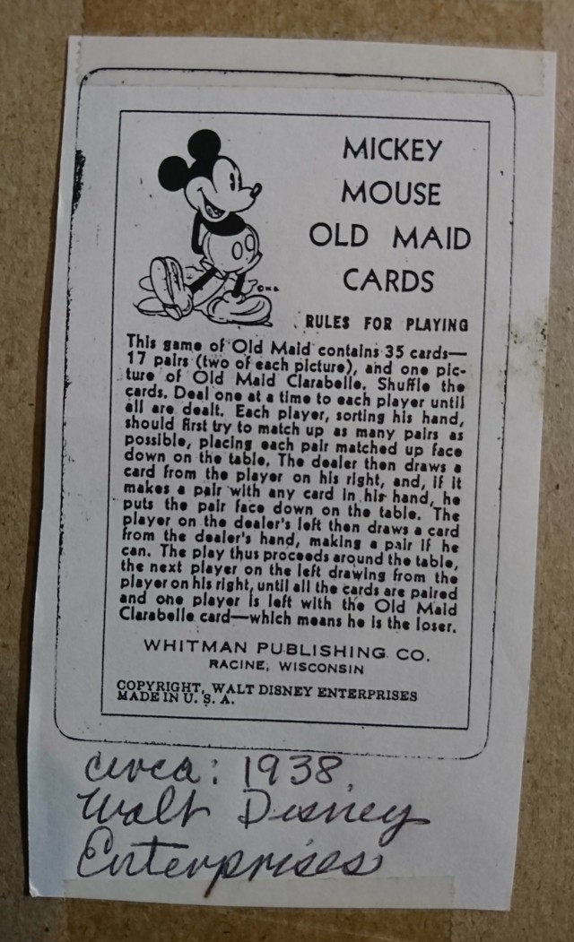 30s Vintage Mickey Mouse Old Maid Cards Wise Little Hen アンティーク ミッキーマウス オールド メイド カード ワイズ リトル ヘン 旅する古着屋