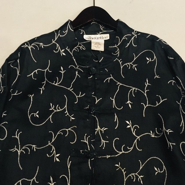 ビックサイズ 90s 刺繍カンフーシャツ Kk Skrova