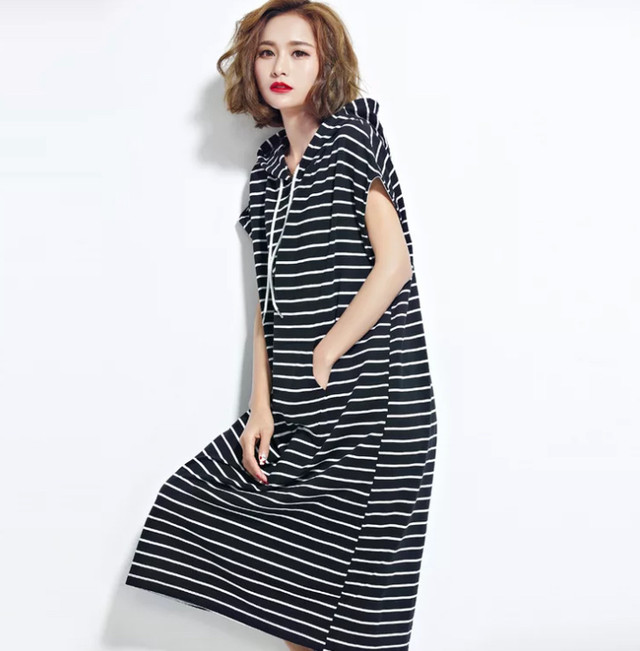 4xl 大きいサイズ 半袖 パーカーワンピース マキシワンピース ロングワンピ Mandskoreakawaiishop