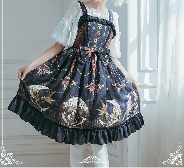 ロリータドレス キャミワンピース ロリータ ロリィタ コスプレ フリフリ ブラック Gl Benectgoth