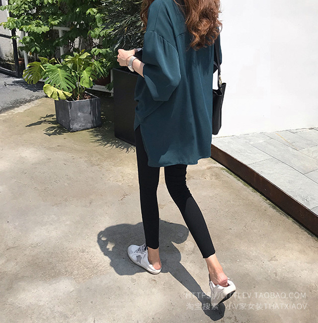 Vネック 長袖 シフォン シャツ ブラウス 大きいサイズ トップス レディース 無地 ゆったり ラフコーデ 体型カバー ホワイト ブルー グリーン 春秋 1170 Sayurio レディースアパレル ファッション プチプラ アラサー アラフォー