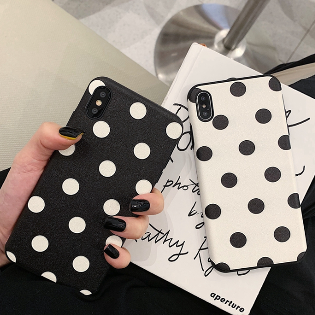 Smartphone Cover Polka Dot 2色展開 2パターン ホワイト ブラック モノトーン 小物 アクセサリー スマホケース Iphoneケース カバー Iphone X Xs 11 ドット柄 水玉 大人 可愛い きれいめ キュート オシャレ ポップ カジュアル レディース Sea Sign Post