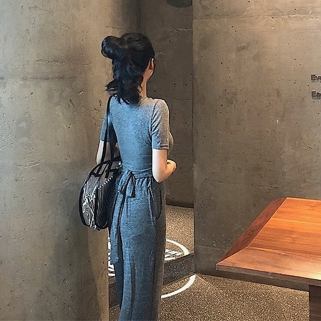 セットアップ レディース 40代 韓国 スーツ スカート コーデ 30代 カットソー カシュクール パンツ タイトめ 無地 リボン おしゃれ 大人 可愛い Dress No Sato