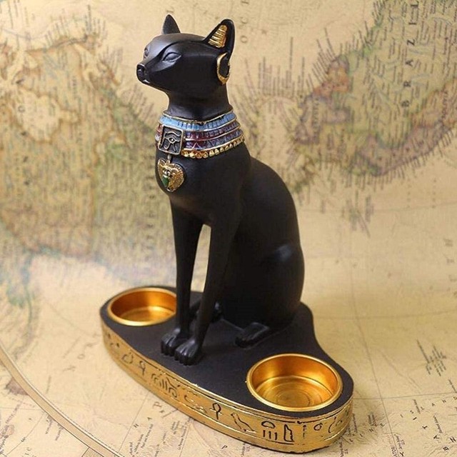 キャンドルスタンド バステト神 キャンドルホルダー Bastet 猫型の女神 エジプシャン 置物 フィギュア エジプト 古代エジプト バステト神 雌猫女神 インテリア 猫神 人間を病気や悪霊から守護する 多産の神 記念品プレゼント贈り物 Aio Online Store