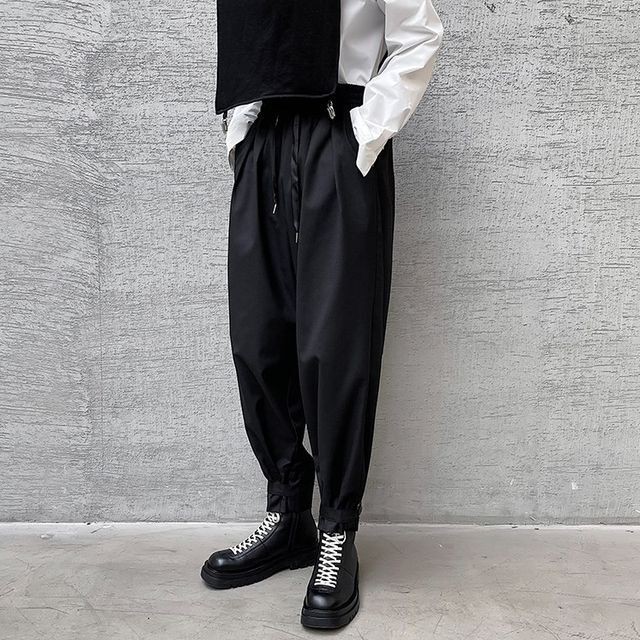 予約販売 ジョガーパンツ メンズ ワイドパンツ シンプル ブラック ブラウン カジュアル きれいめ こなれ感 お洒落 韓国 トレンド 春 秋 M L Xl Favoriteselect