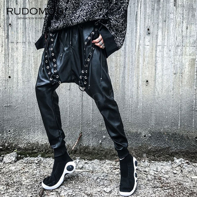 フェイクレザー ハーレム ドロップクロッチ サルエルパンツ モード ストリート モード系レディース メンズ ハイストリートファッション 通販 Rudomodo