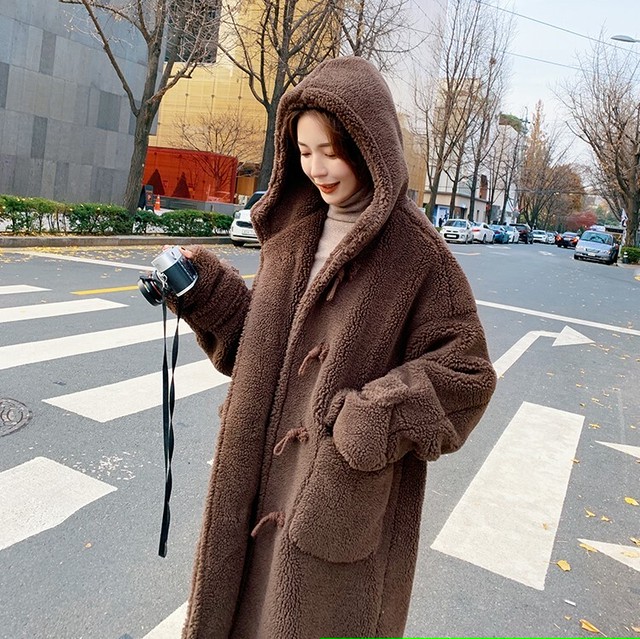 ボアコート もこもこアウター ダッフルコート ロングコート ボア アウターコート 上着 ジャケット レディース コーデ カジュアル 通学 通勤 10代 代 30代 ブラウン S M L At0 Sunny Place