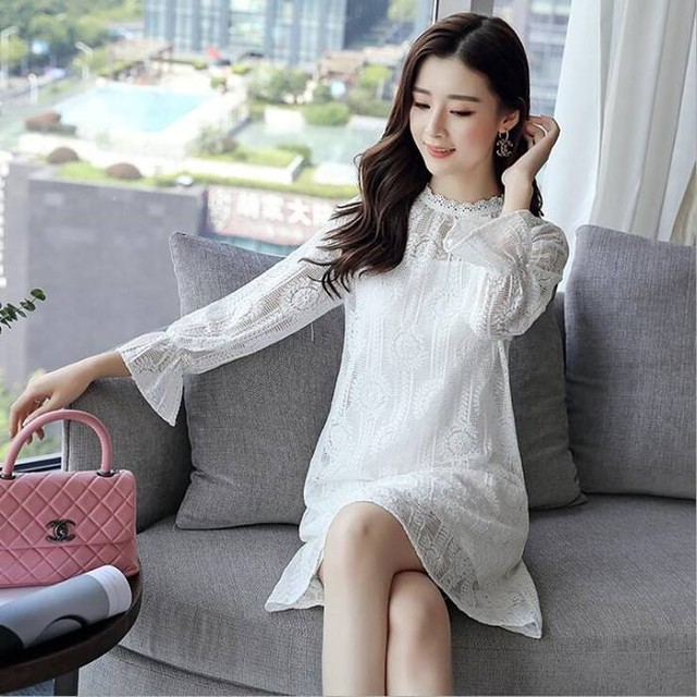 ワンピース レディース 総レース ワンピース 大きいサイズ ワンピ ドレス レディース 韓国 秋冬 Cn0195 ワンピの里