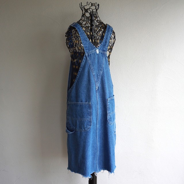 1990 S Usa製 Key デニムサロペットドレス オーバーオールリメイク ブルー 表記 W34 ワンピース ヴィンテージ Magnolia Webstore