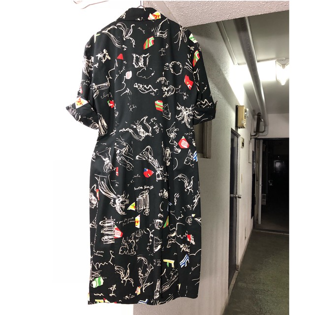 1970s Fendi Vintage Onepiece フェンディ ヴィンテージ ワンピース 柄 黒 70年代 Yaiya Vintage Collection