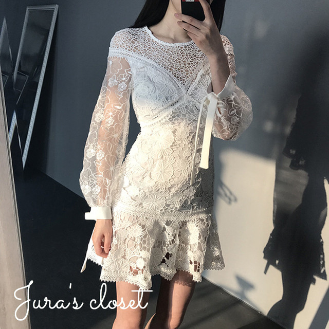 デコルテレース バルーンスリーブワンピース Jura S Closet ジュラクロ デコルテレース バルーンスリーブワンピース Jura S Closet ジュラクロ