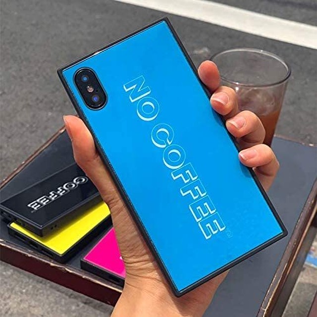 No Coffee ノーコーヒー ガラス Iphoneケース Blue Iphone7 Iphone8 Iphonex Iphonexs Oneword Iphoneケース スマホケース専門店