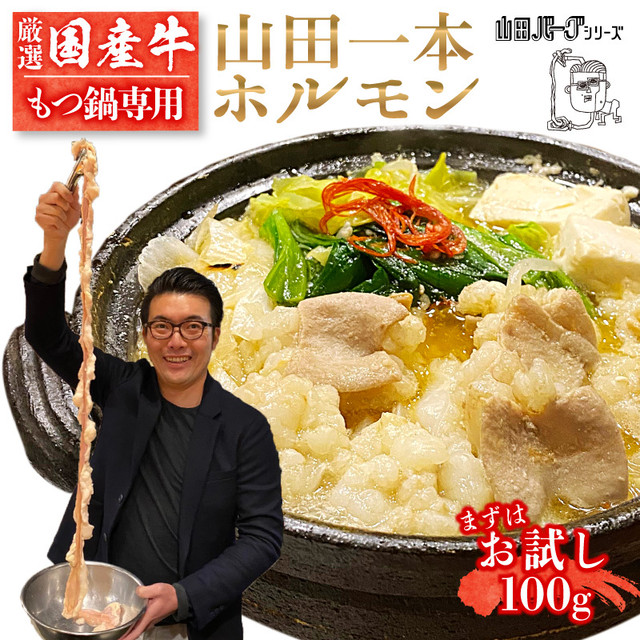 ホルモン お試し 100g 国産 山田一本ホルモン 【もつ鍋用】