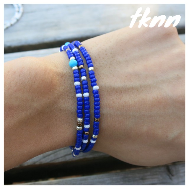 ネイティブカラー ビーズネックレス 3mm 細ビーズ Gemini By Tknn