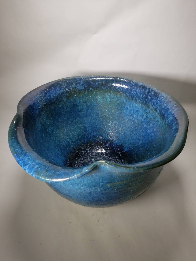 青ガラス片口水鉢 17号 信楽焼 陶器 水鉢 めだか鉢 メダカ鉢 睡蓮鉢 スイレン鉢 すいれん鉢 金魚鉢 水草飼育 蓮鉢 057 09 Shigaraki