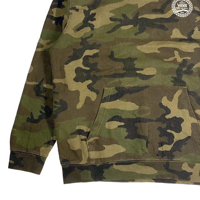 Vans バンズ スケート 背面プリント カモフラージュ柄 プルオーバー スウェットパーカー レディースxl C12 古着屋icecream