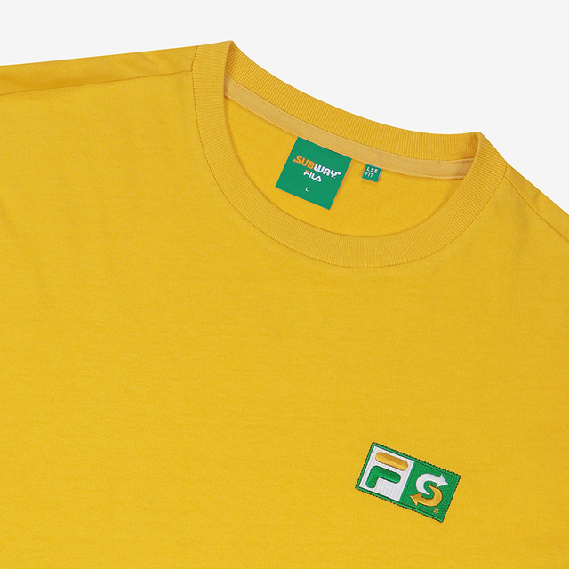 Fila X Subway Italian Bmt T Shirts Yellow 正規品 韓国 ブランド 半袖 T シャツ Bonz 韓国ブランド 代行