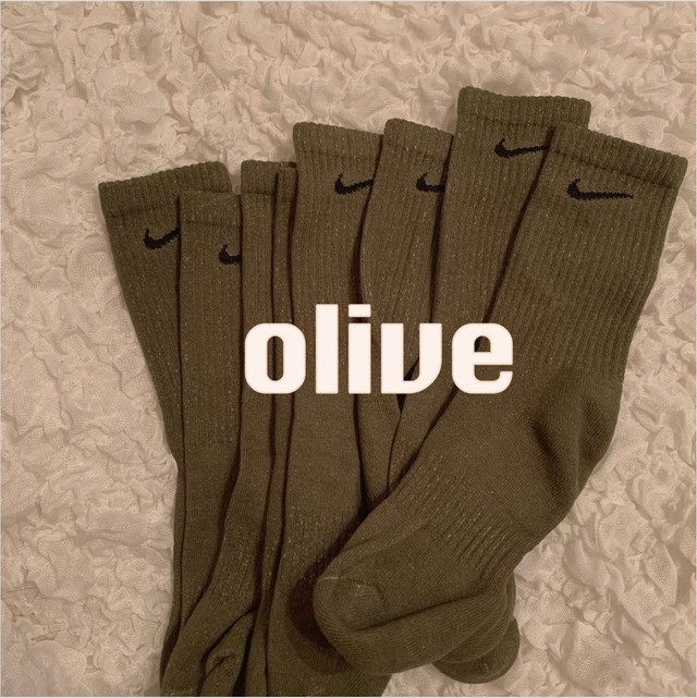 Nike Color Socks Olive Handmade Dye ナイキ 靴下 ソックス Amala