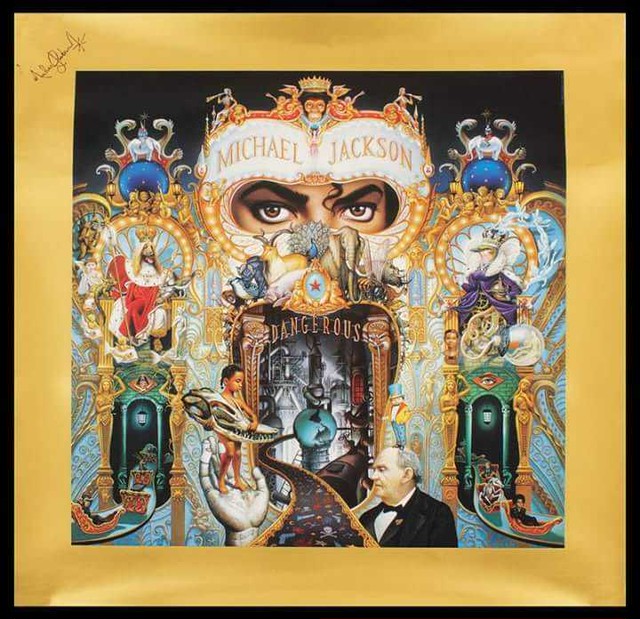 Michael Jackson Danjerous Signed 24karat Poster マイケル ジャクソンのサイン入りポスター Celebcity