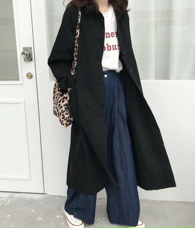 スプリングコート レディース マキシ丈 トレンチコート 薄手 ゆったり ロングコート アウター 春秋 レトロ オシャレ 通勤 通学 黒 ベージュ 韓国アパレル 通販サイト ネットショップ Amour