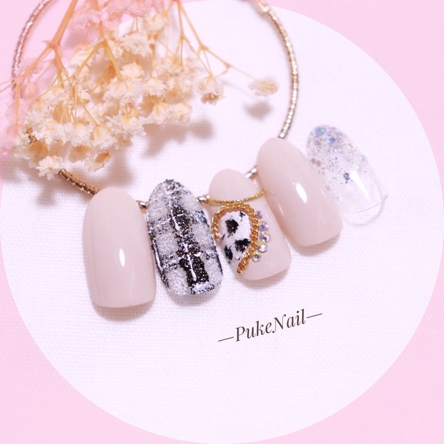 Pukeネイル No 395 チェック 上品 おしゃれなデザインネイルチップ ネイルチップ つけ爪 購入ならpuke Nail