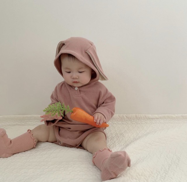 即納 くま耳 うさ耳 ロンパース ユニセックス ベビー キッズ 着ぐるみ なりきり 海外子供服 韓国子供服 セレクトショップアンド 海外子供服