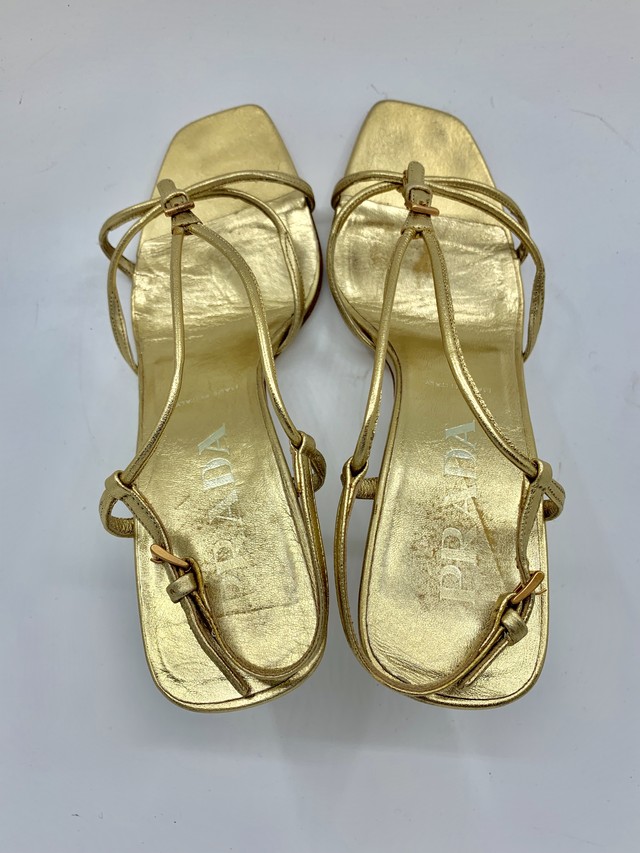 プラダ Prada ゴールド サンダル サイズ36 22 5cm パンプス Brand19
