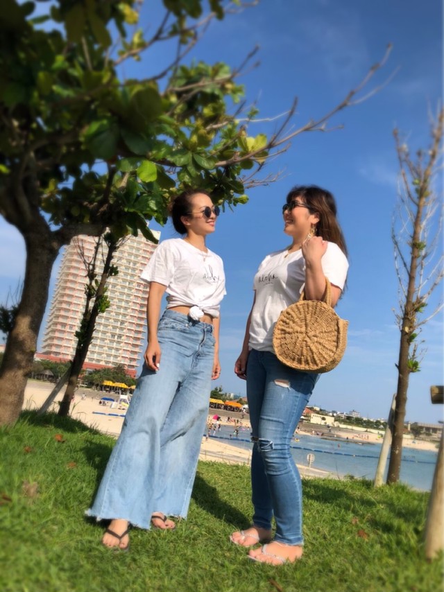 T01 ビーチデイズ Tシャツ 人気 ブランド レディース おしゃれ 通販 夏 海 リゾート 選べる 3color 白 ピンク 黒 M L Xl アロハ Aloha Beach Days Beachdays Okinawa