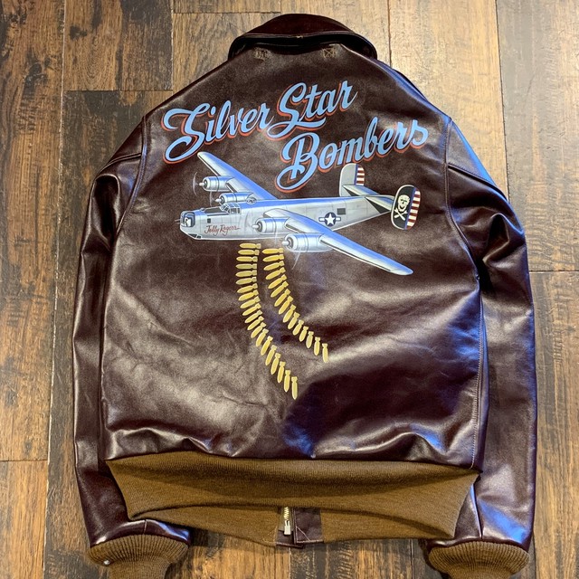 バズリクソンズ A 2 フライトジャケット ジョリーロジャース ハンドペイント Br 01 ブラウン Worker S Song ワーカーズソング