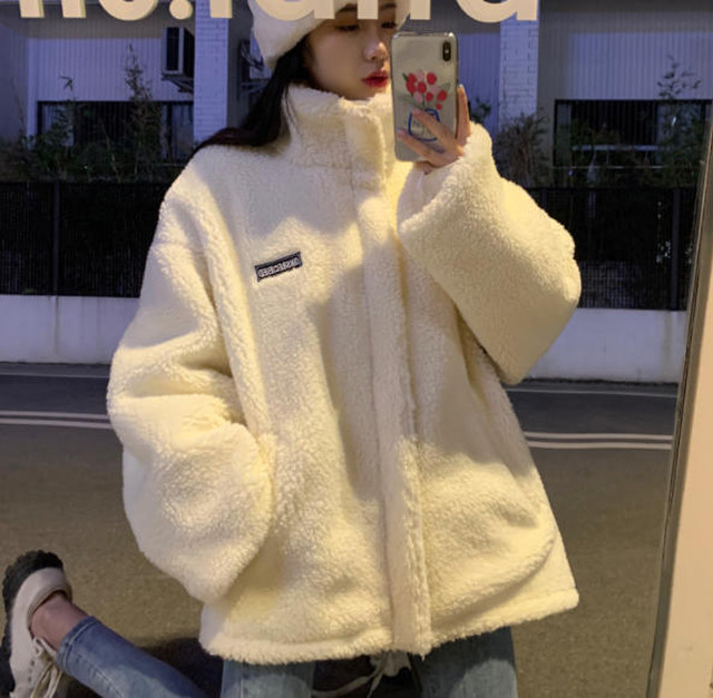 ボアジャケット アウター ハイネック ビッグシルエット ゆったり もこもこ 長袖 カジュアル 防寒 暖かい 韓国 オルチャン ファッション Cocotown