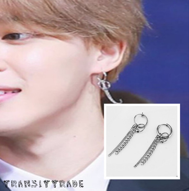 2点セット1ペア Bts 防弾少年団 おしゃれピアス メンズイヤリング レディースイヤリング ノンホール 韓国 韓国ファッション メンズピアス レディースピアス Transittrade