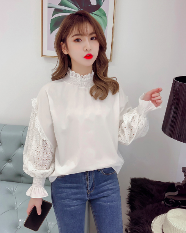 レトロ ブラウス レディース トップス 秋 バルーン袖ブラウス 韓国 ファッション レディース トップス ドルマントップス レディース ファッション トップス レトロガール Retro Girl Nkk 0113 ふくふくの木