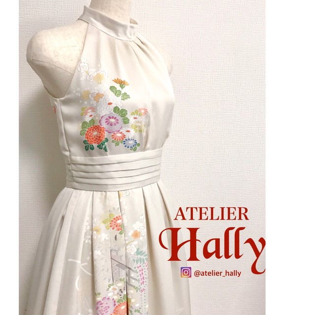 訪問着リメイク アメリカンスリーブ ワンピース 工房 針 Atelier Hally